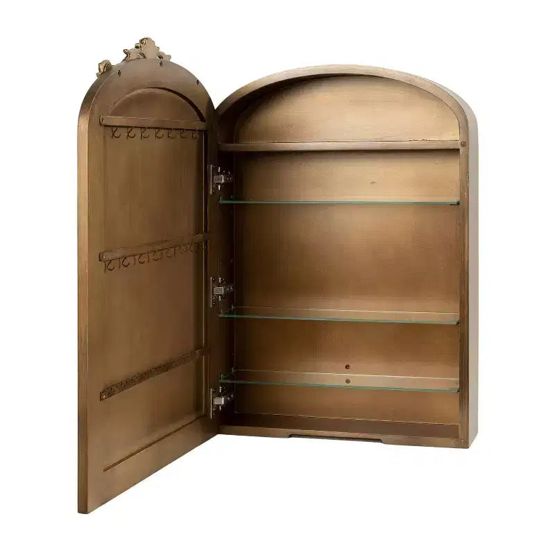 Portagioie da Parete a Specchio Dorato ad Arco, Anta Singola, 1 Persona