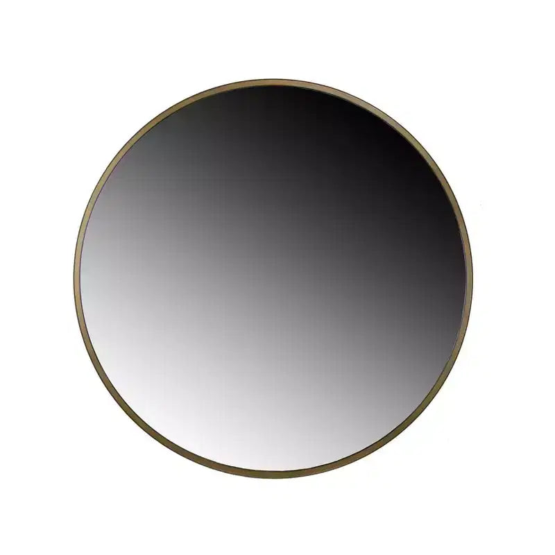 Adelina Gold Circular Wall Mirror - Brewster: Sleek 30-inch Metallic Accent, No Assembly Required