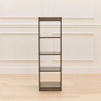 Organizzatore portaoggetti verticale a doppia faccia con 4 cubi, finitura effetto legno grigio / naturale / effetto legno bianco, per 1 utente