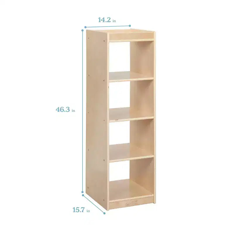 Organizzatore portaoggetti verticale a doppia faccia con 4 cubi, finitura effetto legno grigio / naturale / effetto legno bianco, per 1 utente