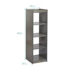 Organizzatore portaoggetti verticale a doppia faccia con 4 cubi, finitura effetto legno grigio / naturale / effetto legno bianco, per 1 utente