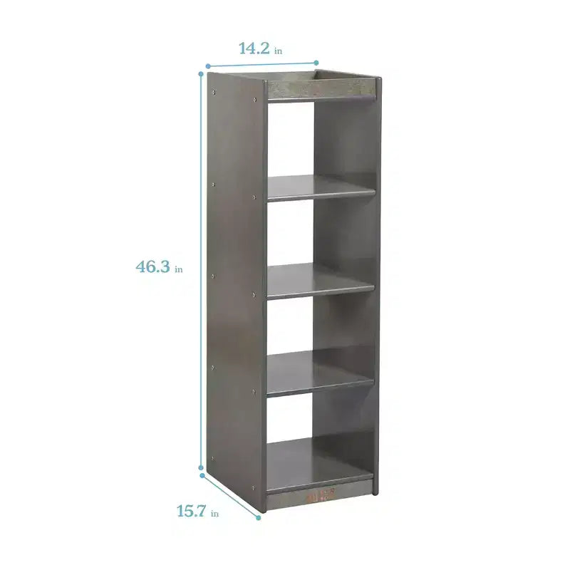 Organizzatore portaoggetti verticale a doppia faccia con 4 cubi, finitura effetto legno grigio / naturale / effetto legno bianco, per 1 utente