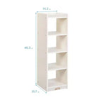 Organizzatore portaoggetti verticale a doppia faccia con 4 cubi, finitura effetto legno grigio / naturale / effetto legno bianco, per 1 utente