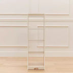 Organizzatore portaoggetti verticale a doppia faccia con 4 cubi, finitura effetto legno grigio / naturale / effetto legno bianco, per 1 utente