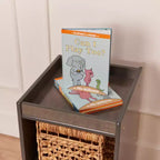 Organizzatore portaoggetti verticale a doppia faccia con 4 cubi, finitura effetto legno grigio / naturale / effetto legno bianco, per 1 utente