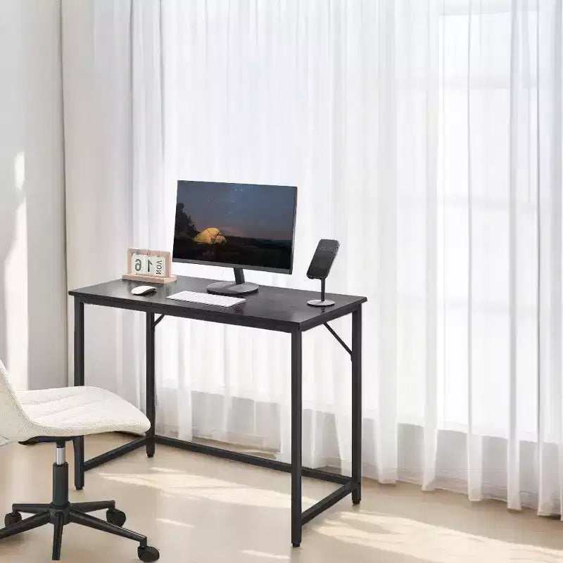 Scrivania per computer in acciaio industriale nero, per 1 persona