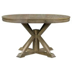 Tavolo rotondo allungabile con prolunga da 30 cm, 6 posti - Espresso / Legno Naturale Lavato / Rovere Legno Naturale Bianco Sporco