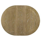 Tavolo rotondo allungabile con prolunga da 30 cm, 6 posti - Espresso / Legno Naturale Lavato / Rovere Legno Naturale Bianco Sporco
