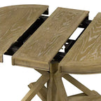 Tavolo rotondo allungabile con prolunga da 30 cm, 6 posti - Espresso / Legno Naturale Lavato / Rovere Legno Naturale Bianco Sporco
