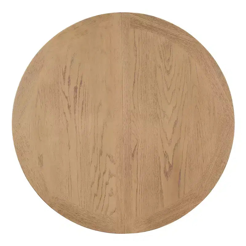 Tavolo rotondo allungabile con prolunga da 30 cm, 6 posti - Espresso / Legno Naturale Lavato / Rovere Legno Naturale Bianco Sporco