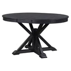 Tavolo rotondo allungabile con prolunga da 30 cm, 6 posti - Espresso / Legno Naturale Lavato / Rovere Legno Naturale Bianco Sporco