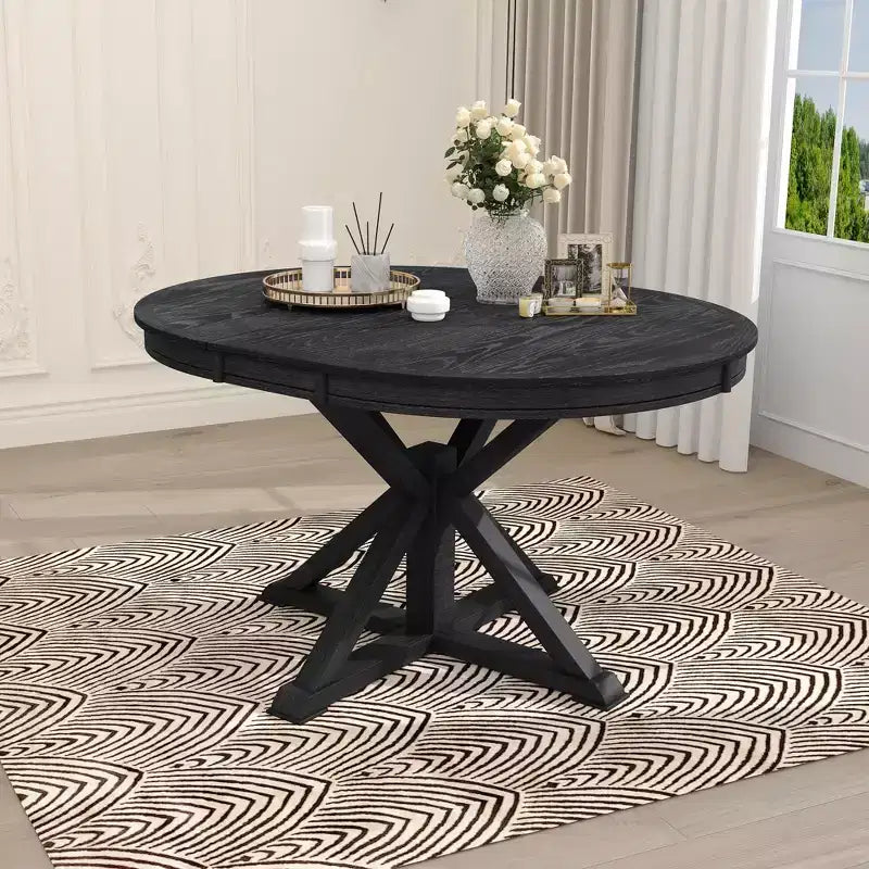 Whisen Retro Functional Extendable Dining Table with a 12 Leaf for Dining Room