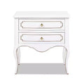 JTH LUXE Court 23.5 Wide Edwardian Storage Side Table, Soft White Birchwood
