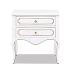 JTH LUXE Court 23.5 Wide Edwardian Storage Side Table, Soft White Birchwood