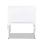 Tavolino Contenitore Bianco in Stile Edoardiano con 2 Cassetti, 1 Pezzo