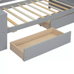 Letto singolo divano bianco con mensole e 2 cassetti, 1 persona