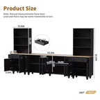 Set da parete da intrattenimento nero/noce e bianco/noce — Adatto a TV fino a 79", 3 pezzi