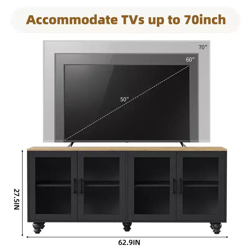 Set da parete da intrattenimento nero/noce e bianco/noce — Adatto a TV fino a 79", 3 pezzi