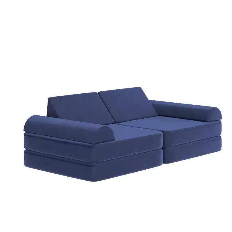 Divano modulare per bambini blu/rosa/grigio/salvia, trasformabile, 6 pezzi, per 2 persone