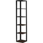 Libreria angolare a 5 ripiani in legno Espresso, montaggio da 1 persona