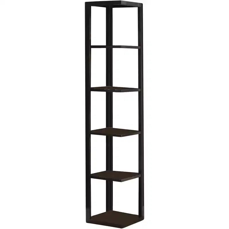 Libreria angolare a 5 ripiani in legno Espresso, montaggio da 1 persona