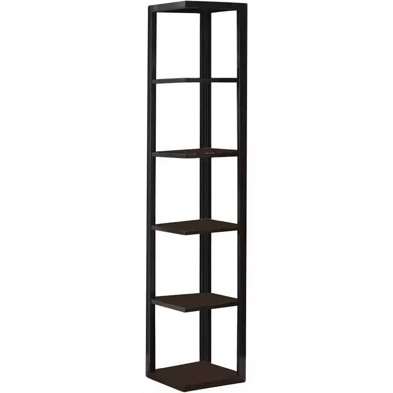 Libreria angolare a 5 ripiani in legno Espresso, montaggio da 1 persona