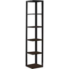 Libreria angolare a 5 ripiani in legno Espresso, montaggio da 1 persona
