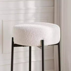 Sgabello da bar senza schienale rotondo grigio/bianco, 61 cm, set da 2