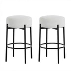 Sgabello da bar senza schienale rotondo grigio/bianco, 61 cm, set da 2