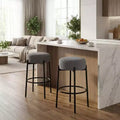 Round Barstools 24 Set of 2,Modern Counter Height Bar Stools with Soft Seat for Kitchen Island, Bar, Dining Room,Backless Metal Legs