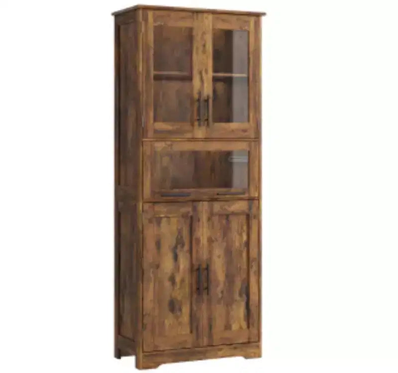 Classic Tall Cabinet, MDF & PB Material, Double Row Design,