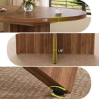 Tavolo da pranzo rotondo allungabile in nero / noce / legno, 4-8 posti a sedere