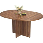 Tavolo da pranzo rotondo allungabile in nero / noce / legno, 4-8 posti a sedere
