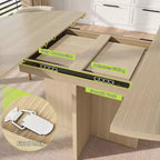 Tavolo da pranzo rotondo allungabile in nero / noce / legno, 4-8 posti a sedere