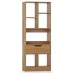 Libreria alta naturale/bianca con cassetto e 7 cubi aperti, 1-2 pz