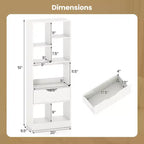 Libreria alta naturale/bianca con cassetto e 7 cubi aperti, 1-2 pz