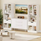 Libreria alta naturale/bianca con cassetto e 7 cubi aperti, 1-2 pz
