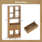 Libreria alta naturale/bianca con cassetto e 7 cubi aperti, 1-2 pz