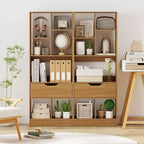 Libreria alta naturale/bianca con cassetto e 7 cubi aperti, 1-2 pz