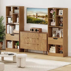 Libreria alta naturale/bianca con cassetto e 7 cubi aperti, 1-2 pz