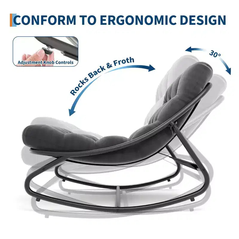 Poltrona a dondolo Papasan oversize beige / grigia / tortora, seduta singola, per interni ed esterni