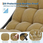Poltrona a dondolo Papasan oversize beige / grigia / tortora, seduta singola, per interni ed esterni