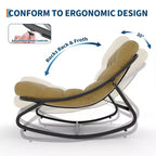 Poltrona a dondolo Papasan oversize beige / grigia / tortora, seduta singola, per interni ed esterni