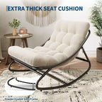 Poltrona a dondolo Papasan oversize beige / grigia / tortora, seduta singola, per interni ed esterni