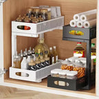 Organizzatore sottolavello in metallo a 2 ripiani nero, utilizzo per 1 persona