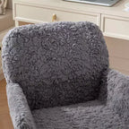 Sedia da Ufficio Girevole Reclinabile in Velluto, Altezza Regolabile, Beige/Nero/Grigio/Arancione/Rosa/Viola, 1 Posto