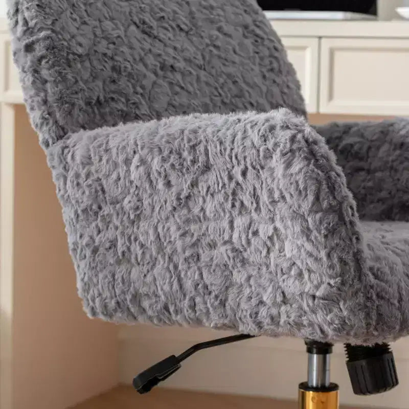 Sedia da Ufficio Girevole Reclinabile in Velluto, Altezza Regolabile, Beige/Nero/Grigio/Arancione/Rosa/Viola, 1 Posto