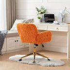 Sedia da Ufficio Girevole Reclinabile in Velluto, Altezza Regolabile, Beige/Nero/Grigio/Arancione/Rosa/Viola, 1 Posto