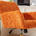 Sedia da Ufficio Girevole Reclinabile in Velluto, Altezza Regolabile, Beige/Nero/Grigio/Arancione/Rosa/Viola, 1 Posto