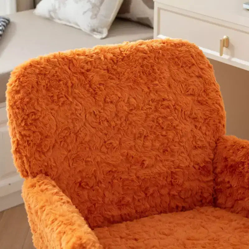 Sedia da Ufficio Girevole Reclinabile in Velluto, Altezza Regolabile, Beige/Nero/Grigio/Arancione/Rosa/Viola, 1 Posto